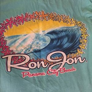 Ron Jon turquoise surf shop T-shirt Sz S